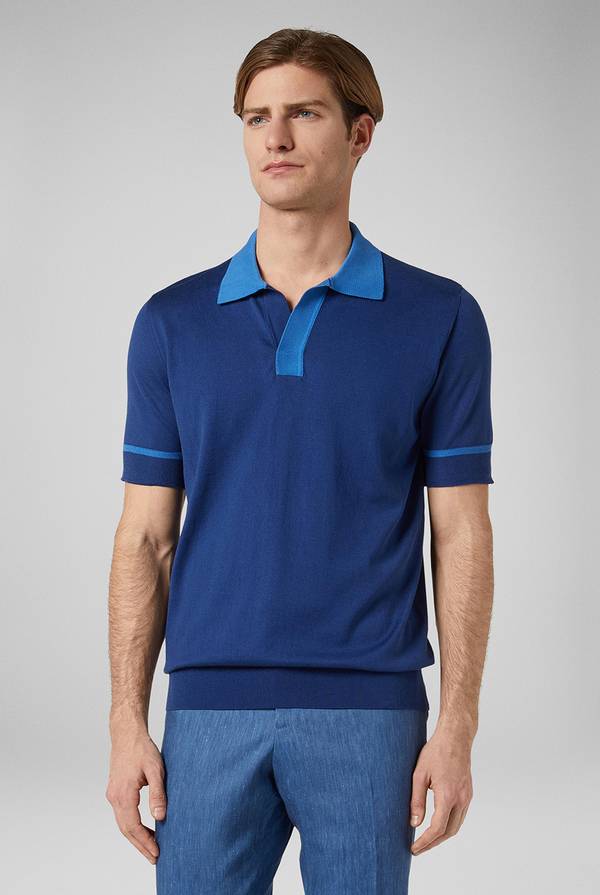 Lab. Pal Zileri Polo in maglia con dettagli a contrasto Nuova