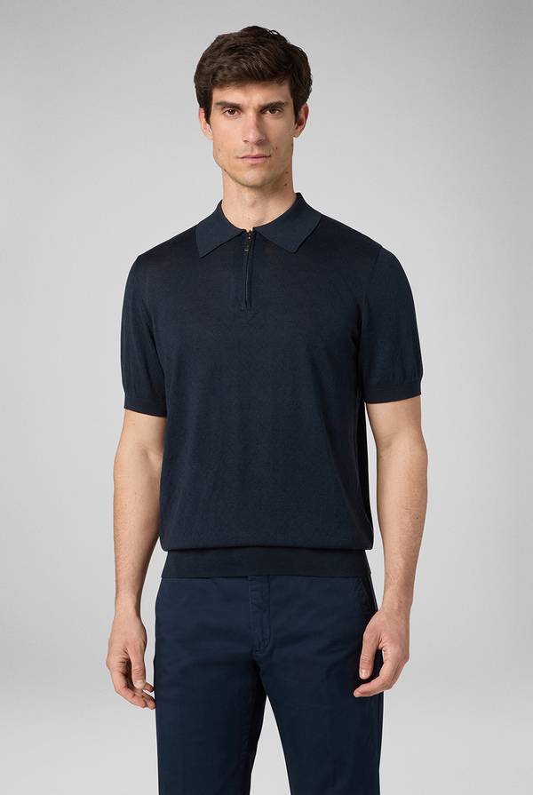 Lab. Pal Zileri Polo jacquard con monogramma pz Consegna Veloce