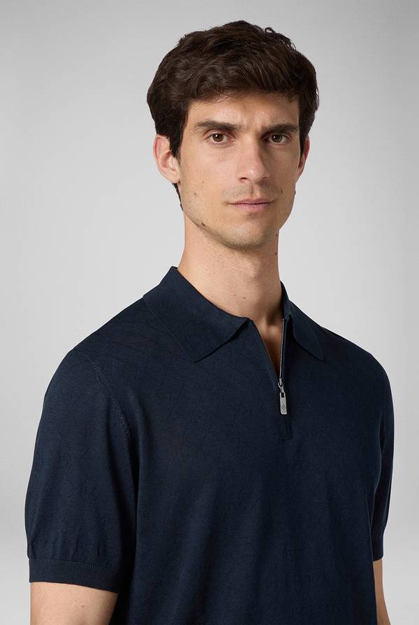 Lab. Pal Zileri Polo jacquard con monogramma pz Consegna Veloce