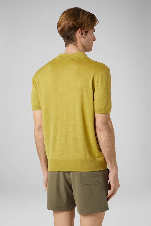 Lab. Pal Zileri Polo in maglia di lino e seta color senape Shopping Online