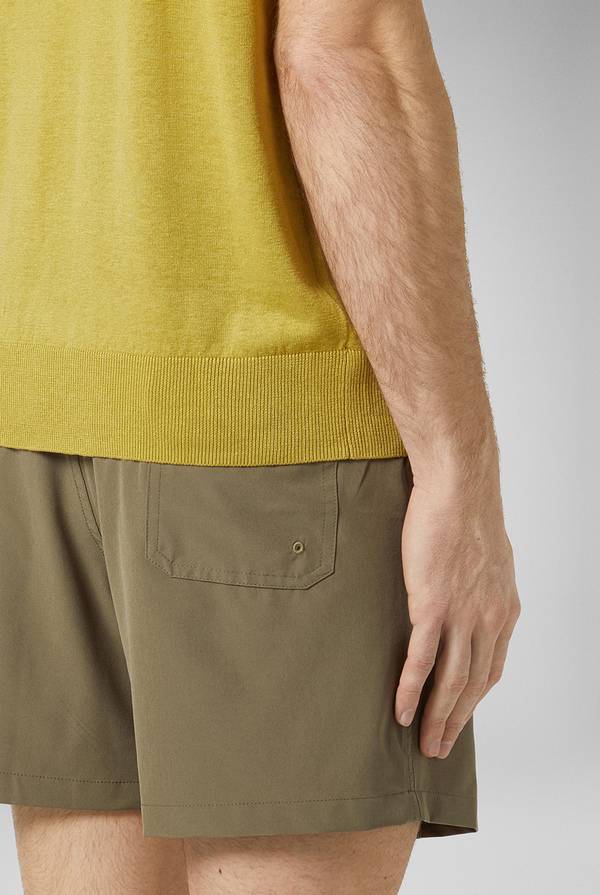 Lab. Pal Zileri Polo in maglia di lino e seta color senape Shopping Online