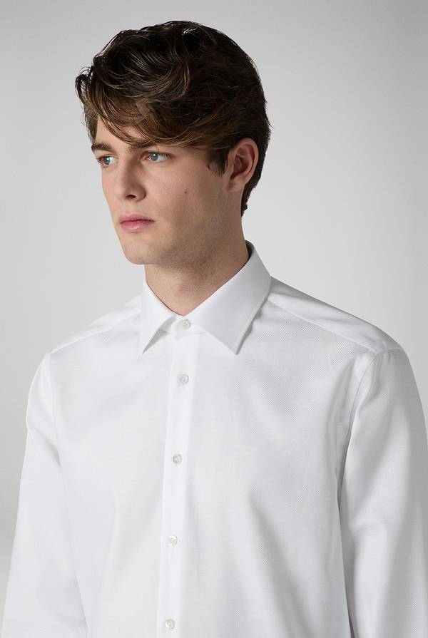 Lab. Pal Zileri Camicia bianca in cotone con micro struttura Convenienza