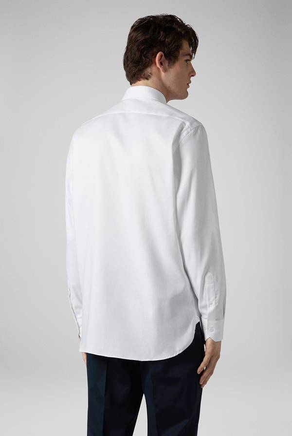 Lab. Pal Zileri Camicia bianca in cotone con micro struttura Convenienza