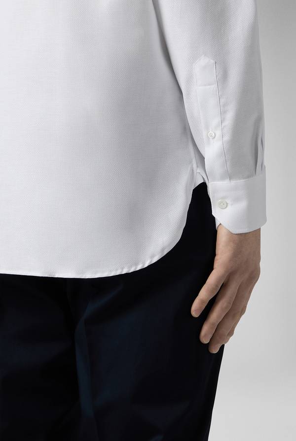 Lab. Pal Zileri Camicia bianca in cotone con micro struttura Convenienza