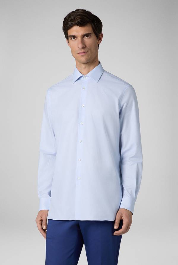 Lab. Pal Zileri Camicia azzurra con micro struttura Sconto