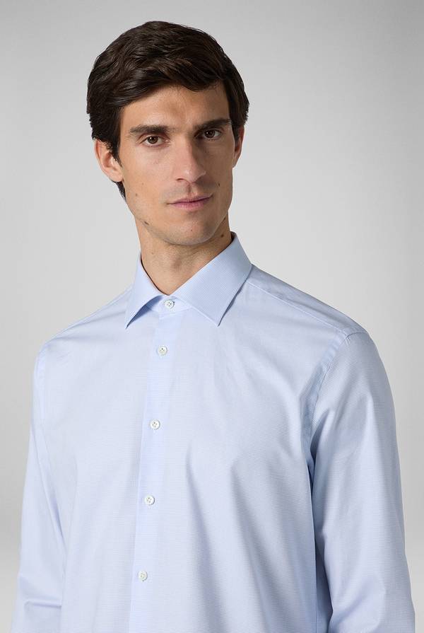 Lab. Pal Zileri Camicia azzurra con micro struttura Sconto