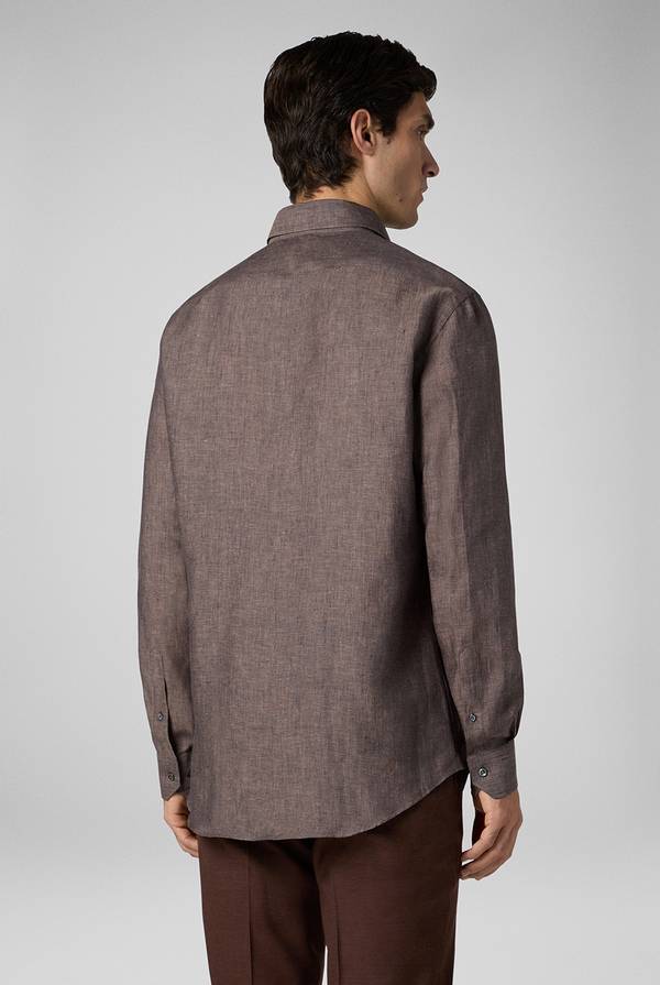 Lab. Pal Zileri Camicia in lino marrone Economico
