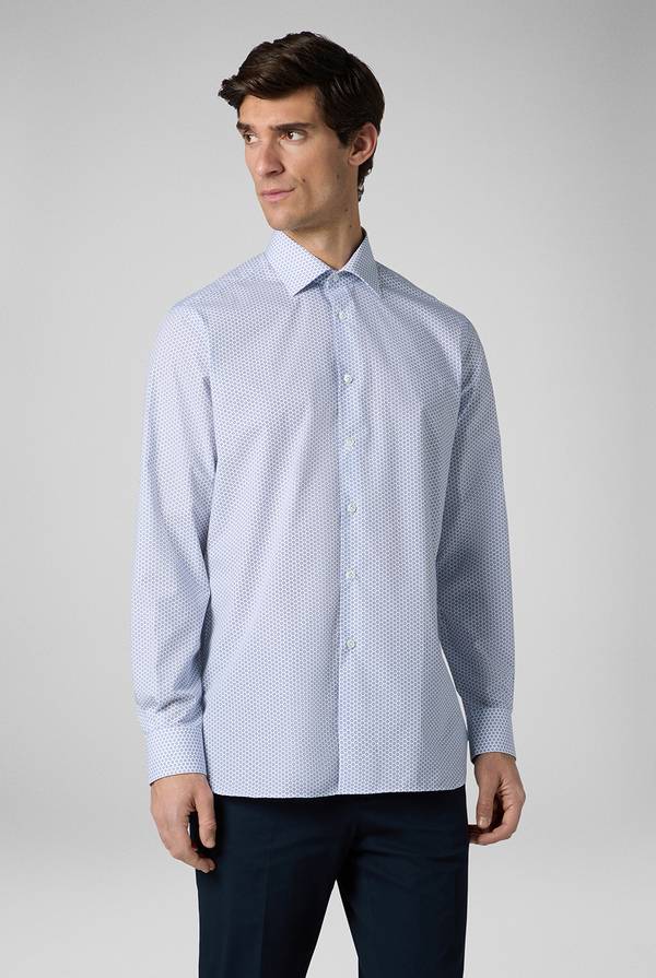 Lab. Pal Zileri Camicia in puro cotone con stampa circolare Hotsell