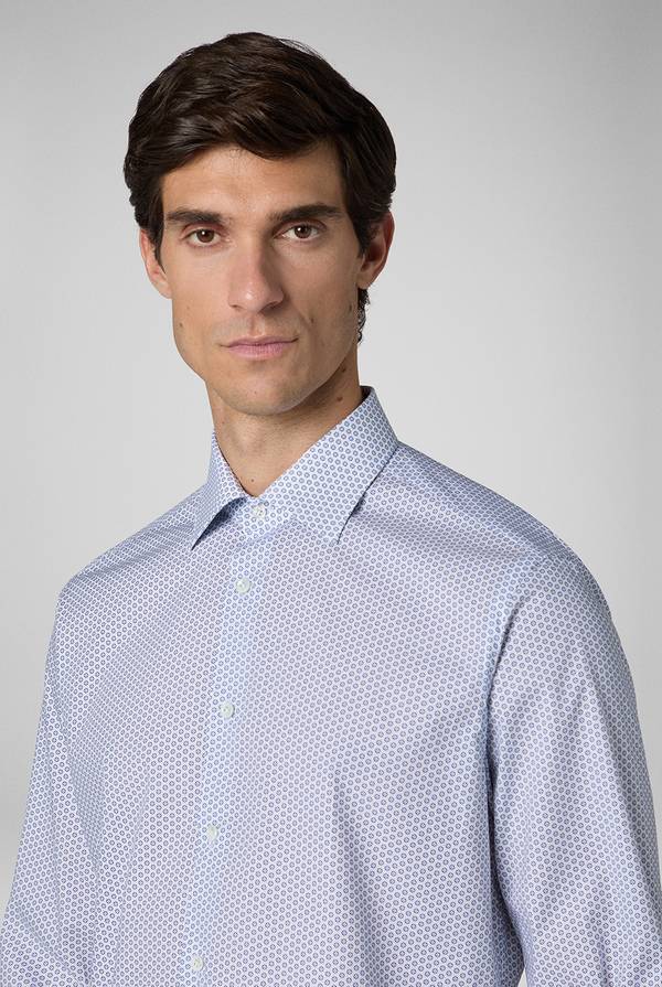 Lab. Pal Zileri Camicia in puro cotone con stampa circolare Hotsell