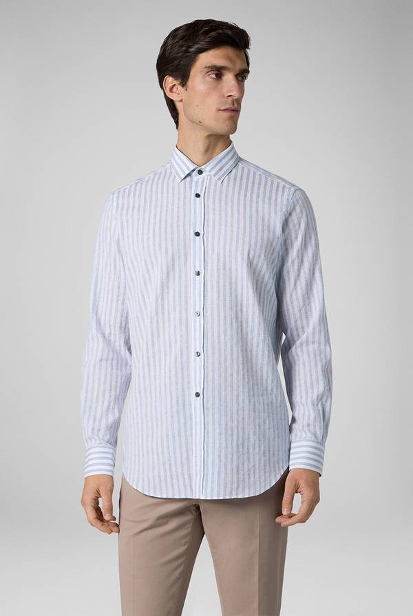 Lab. Pal Zileri Camicia a macro righe bianche e azzurre I Più Venduti