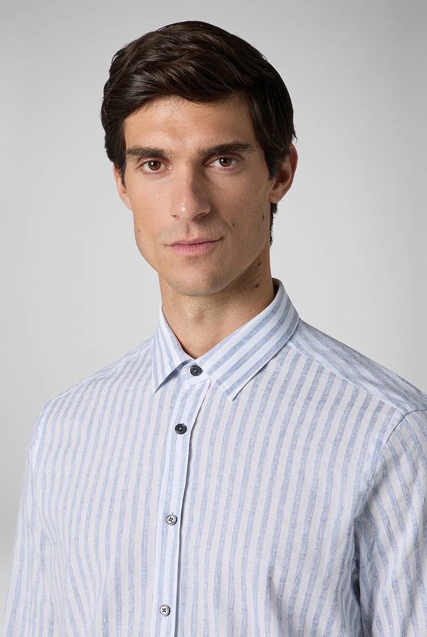 Lab. Pal Zileri Camicia a macro righe bianche e azzurre I Più Venduti