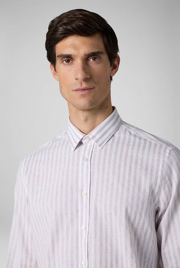 Lab. Pal Zileri Camicia a macro righe bianche e azzurre Vendite Flash