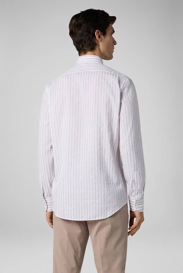 Lab. Pal Zileri Camicia a macro righe bianche e azzurre Vendite Flash