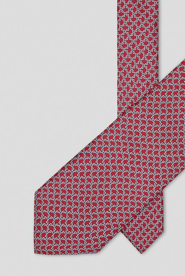 Lab. Pal Zileri Cravatta in pura seta stampata con motivo geometrico Qualità Garantita