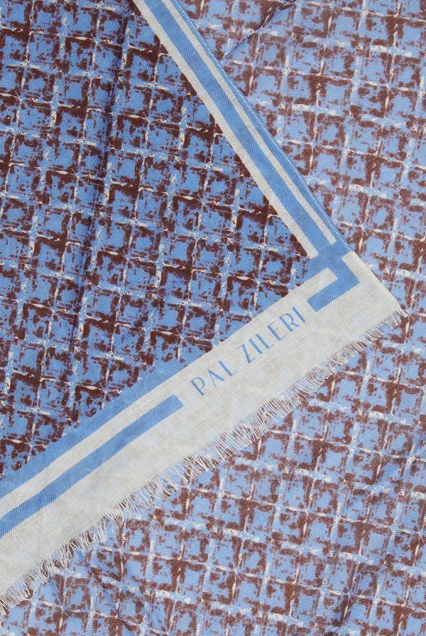 Lab. Pal Zileri Sciarpa in modal e lana con fantasia geometrica Fino Al -60%
