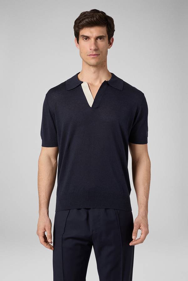 Lab. Pal Zileri Polo in maglia di lino e seta color senape Promozione Limitata