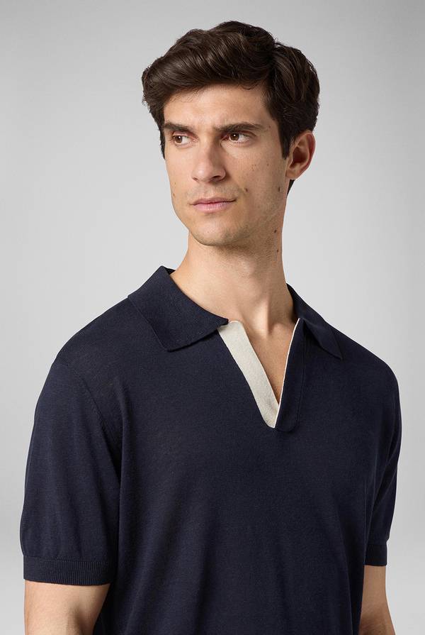 Lab. Pal Zileri Polo in maglia di lino e seta color senape Promozione Limitata