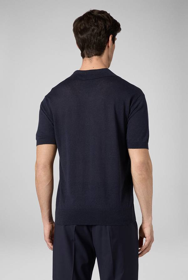 Lab. Pal Zileri Polo in maglia di lino e seta color senape Promozione Limitata