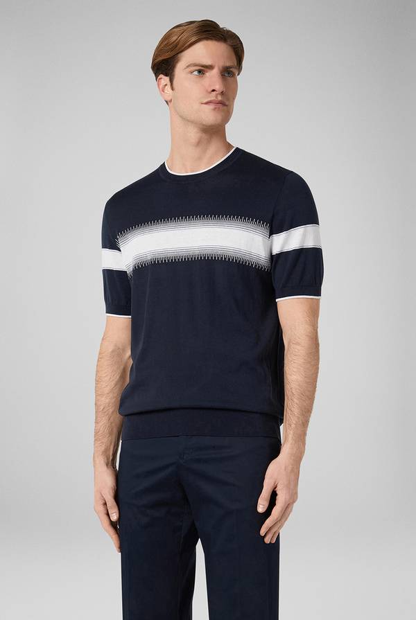 Lab. Pal Zileri Maglia girocollo in seta e cotone Shopping Online