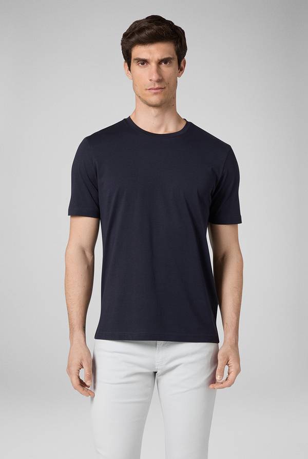Lab. Pal Zileri T-Shirt in cotone nel colore blu navy Italia