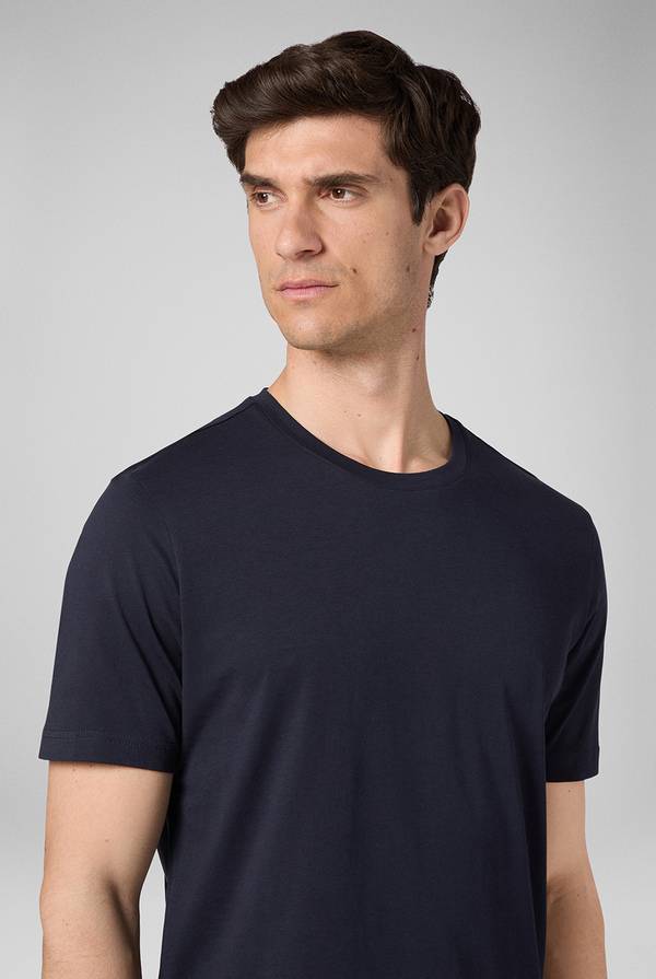 Lab. Pal Zileri T-Shirt in cotone nel colore blu navy Italia
