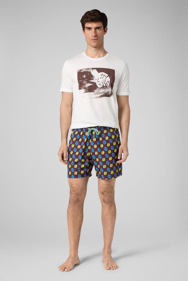 Lab. Pal Zileri tshirt in cotone con stampa astratta Nuovo