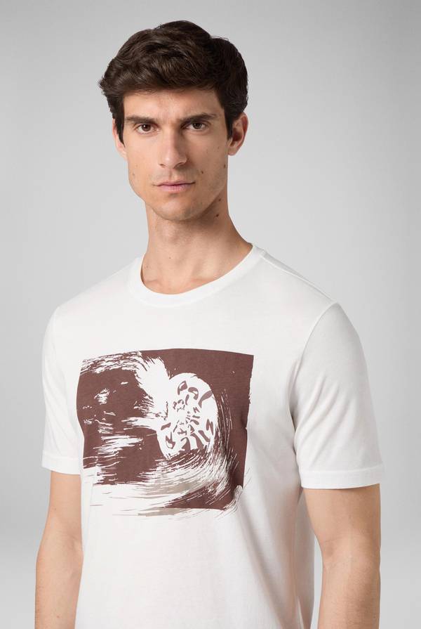 Lab. Pal Zileri tshirt in cotone con stampa astratta Nuovo