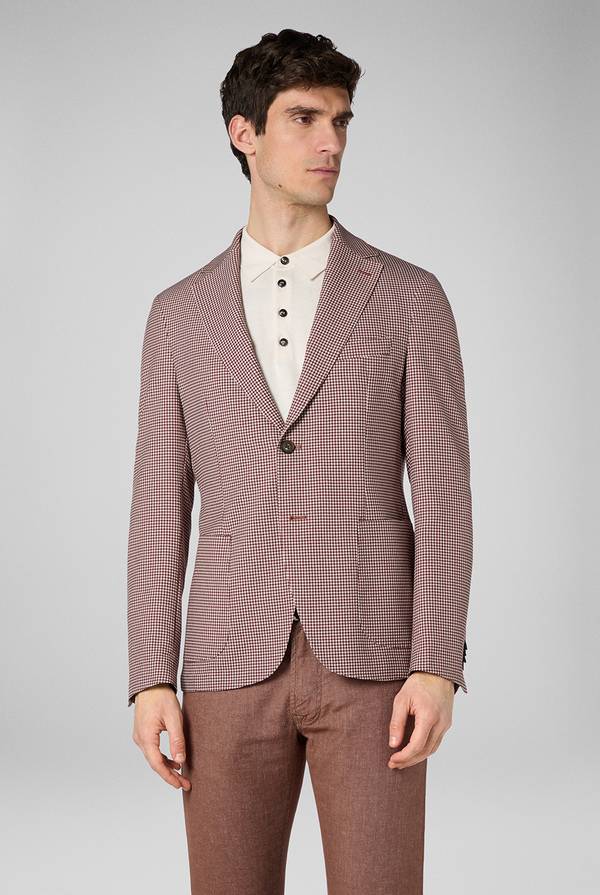 Lab. Pal Zileri Giacca Effortless in jersey con motivo pied de poule Pezzi Unici