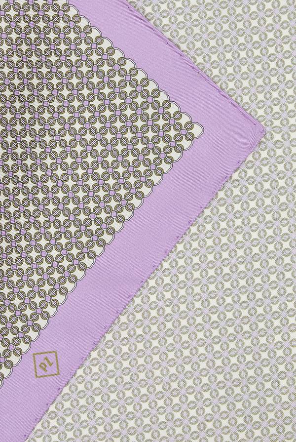 Lab. Pal Zileri Pochette in seta stampata con piping a contrasto Negozio