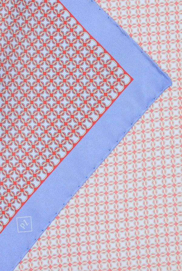 Lab. Pal Zileri Pochette in seta stampata con piping a contrasto In Saldo