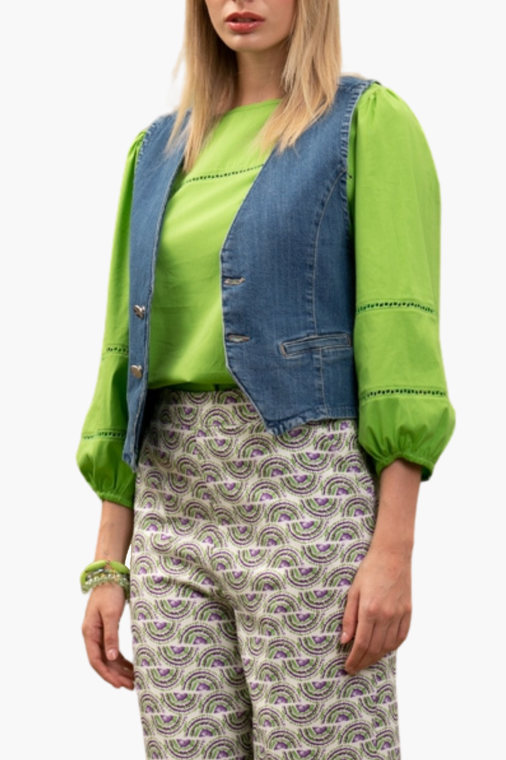 Nualy GILET JEANS Moda