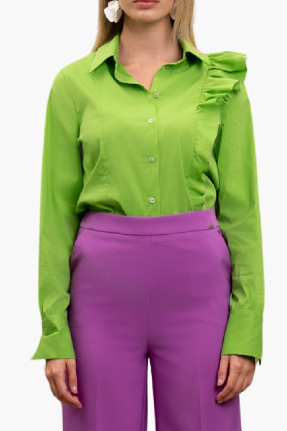 Nualy CAMICIA CON VOLANT Presa