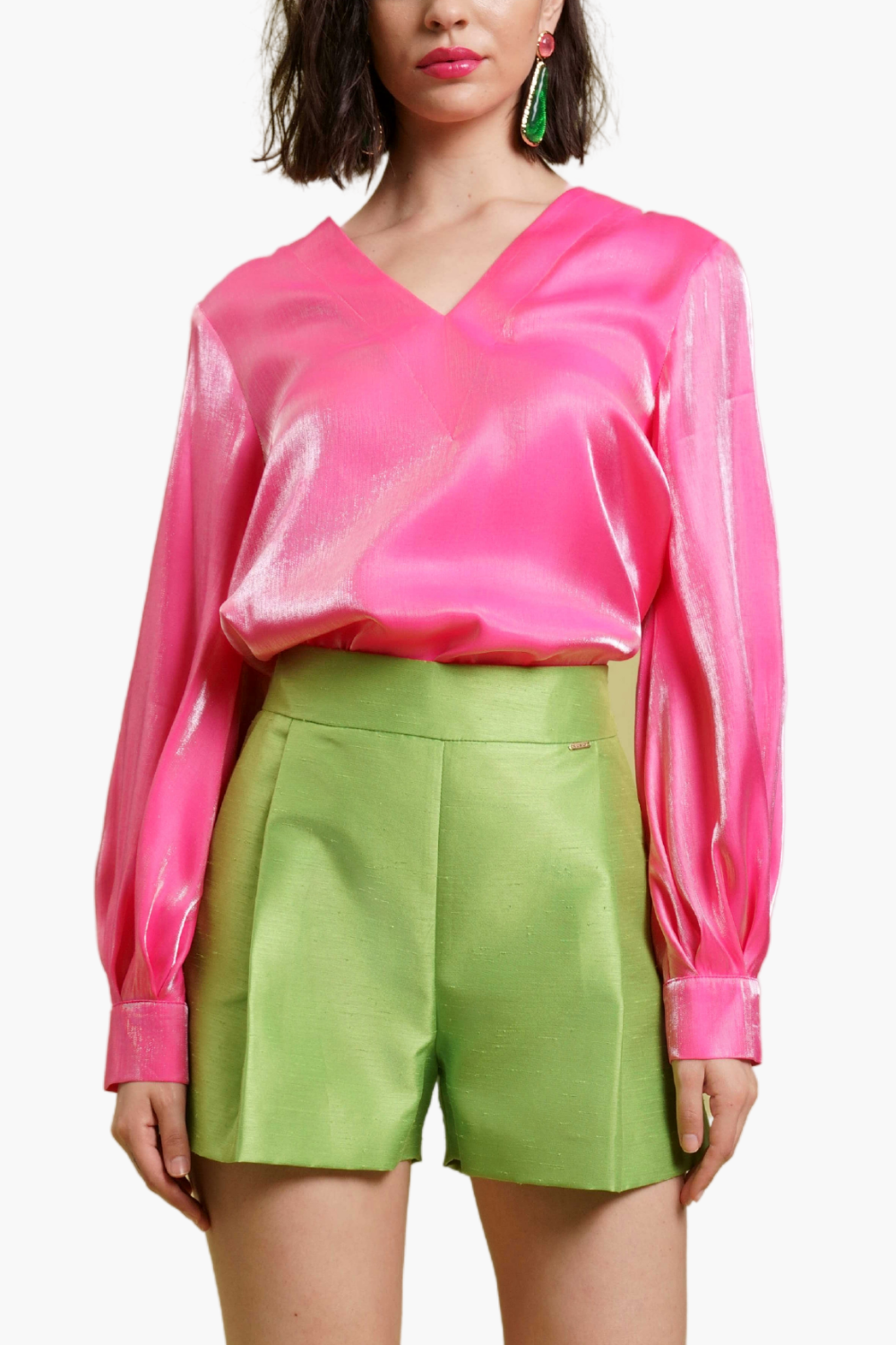 Nualy CAMICIA SCOLLO A "V" In Vendita