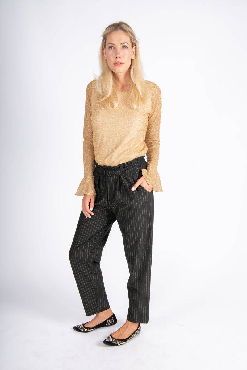 Olive E Miele PANTALONE GERTIE GESSATO LUREX 2025
