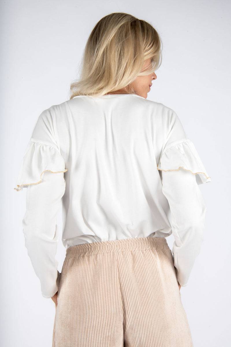Olive E Miele T-SHIRT IDA WHITE In Linea