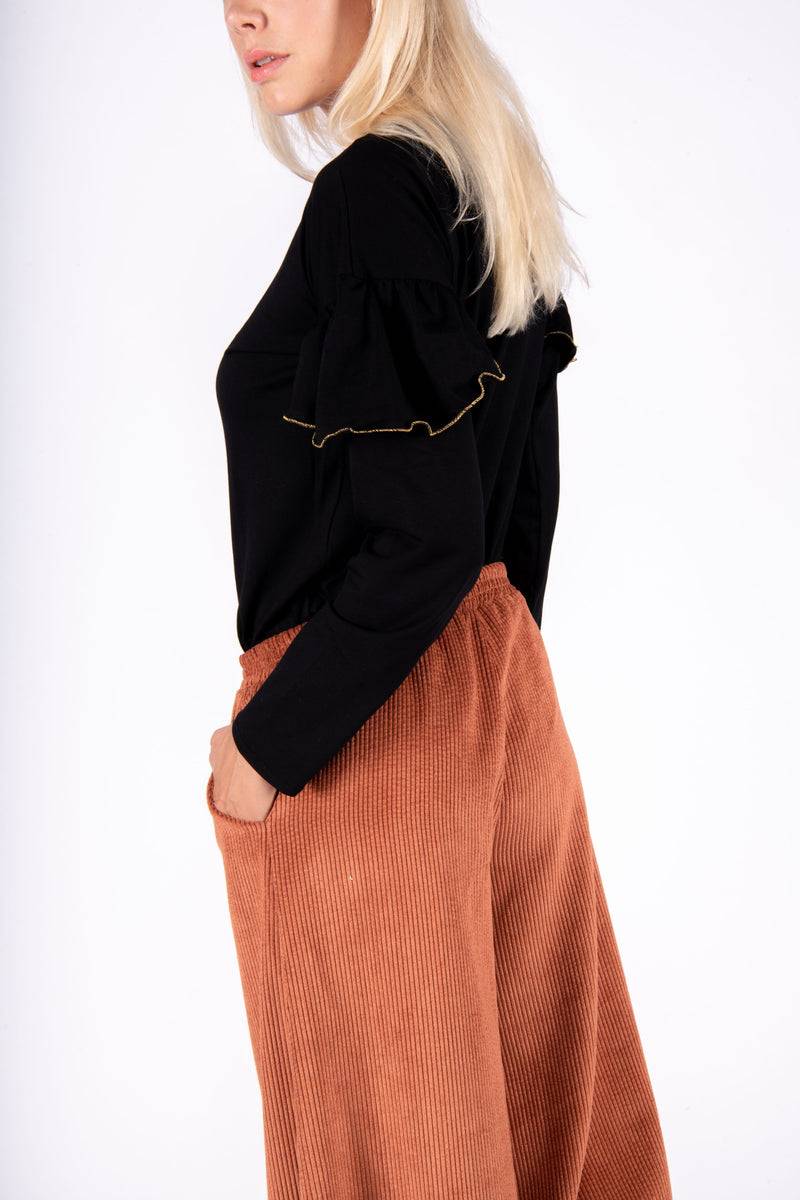 Olive E Miele PANTALONE MOLLIE VELLUTO MATTONE Consegna Veloce