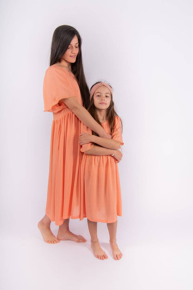 Olive E Miele MiniMe abito Dorothea salmone Spedizione Gratuita