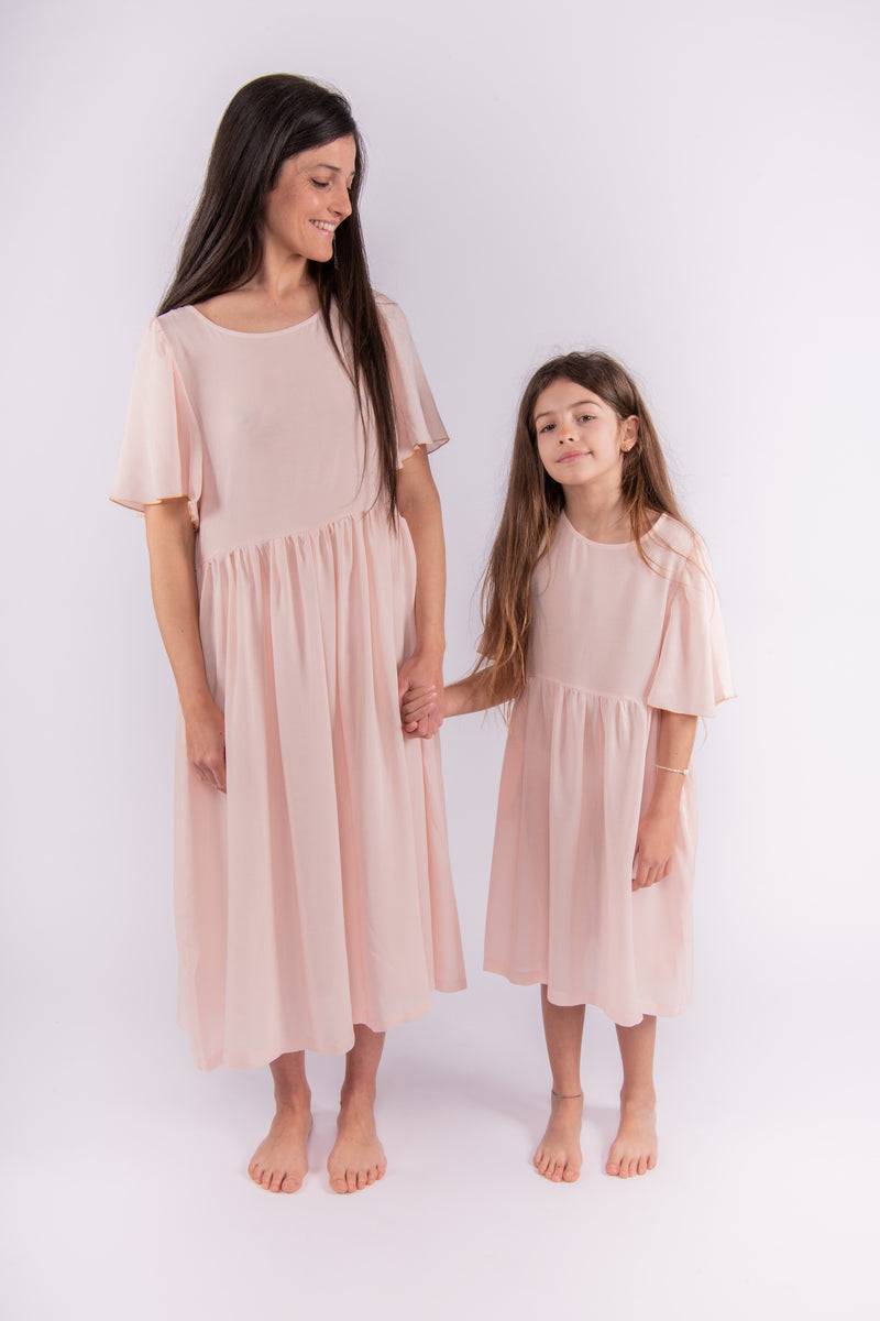 Olive E Miele MiniMe abito Dorothea cipria Pezzi Unici