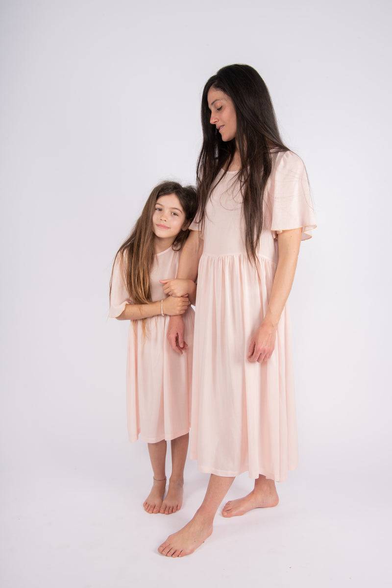 Olive E Miele MiniMe abito Dorothea cipria Pezzi Unici