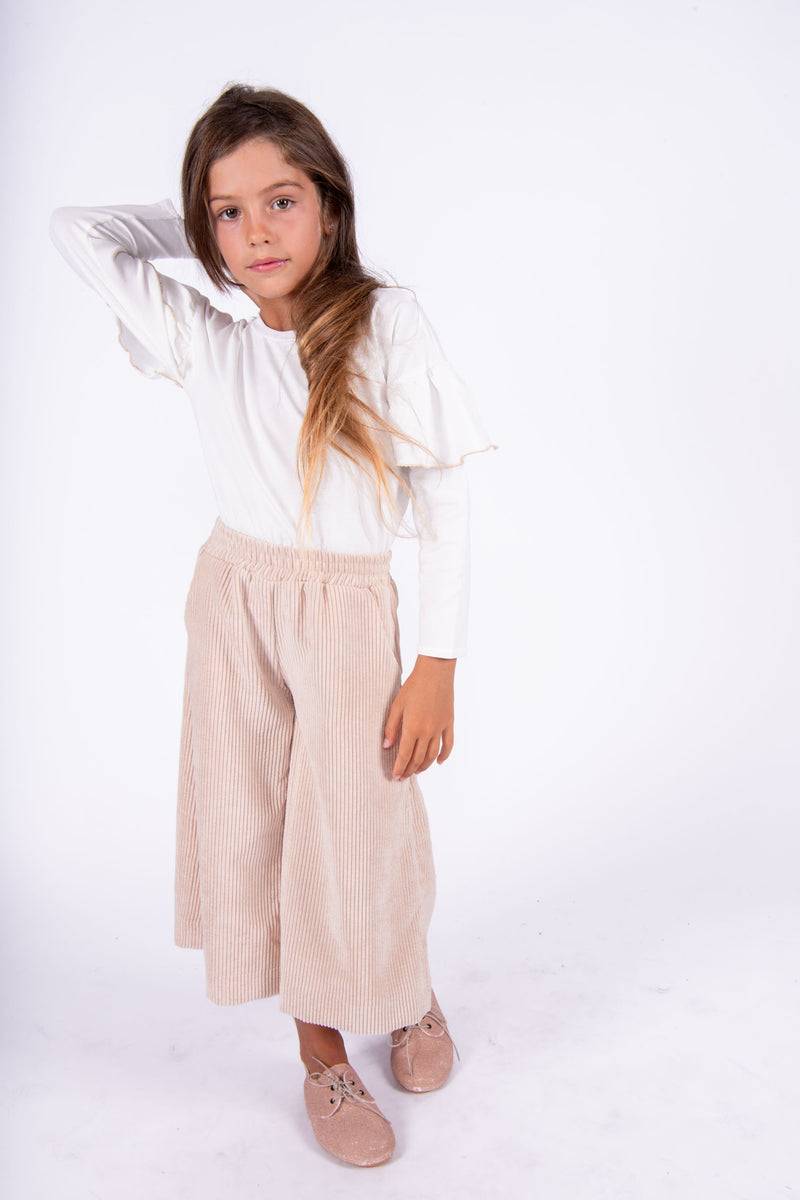 Olive E Miele PANTALONE MOLLIE VELLUTO CIPRIA Qualità Garantita