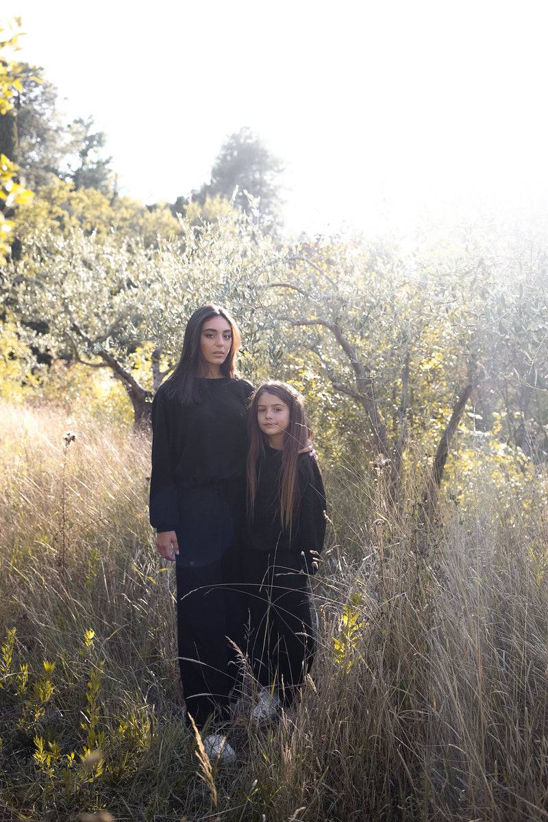 Olive E Miele PANTALONE MONI NERO WOOL I Più Venduti