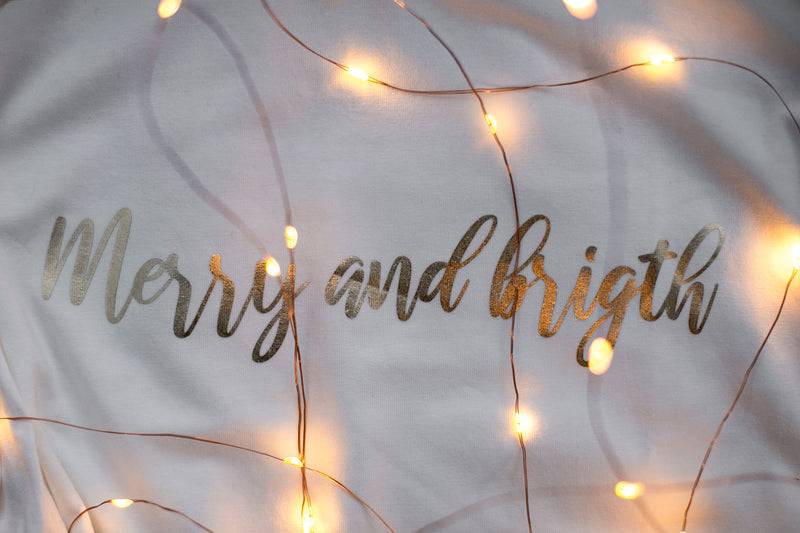 Olive E Miele T-SHIRT MERRY AND BRIGHT WHITE Fino Al -60%