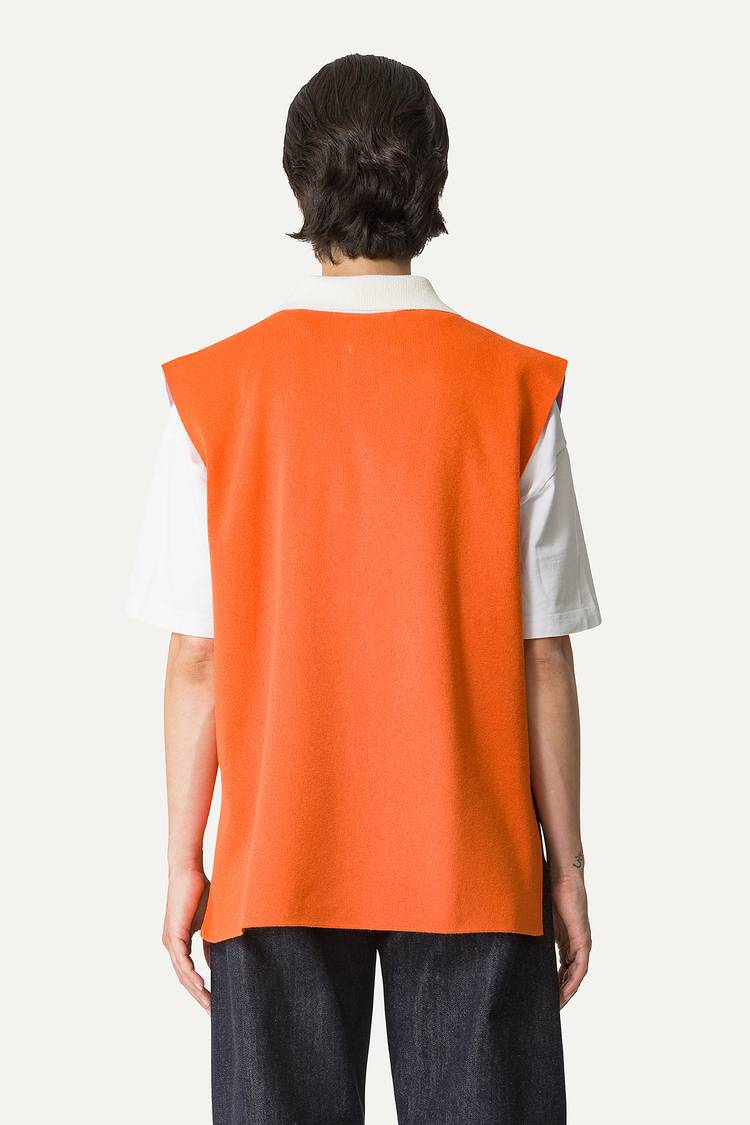 Oof Wear GILET COLORATO IN COTONE 4057 - LILLA/ARANCIO Moda