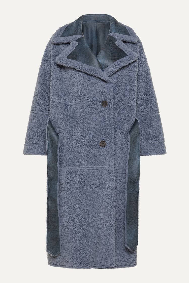 Oof Wear CAPPOTTO LUNGO REVERSIBILE 9263 IN ECO-MONTONE - CERULEO/CARTA DA ZUCCHERO Vendite Flash