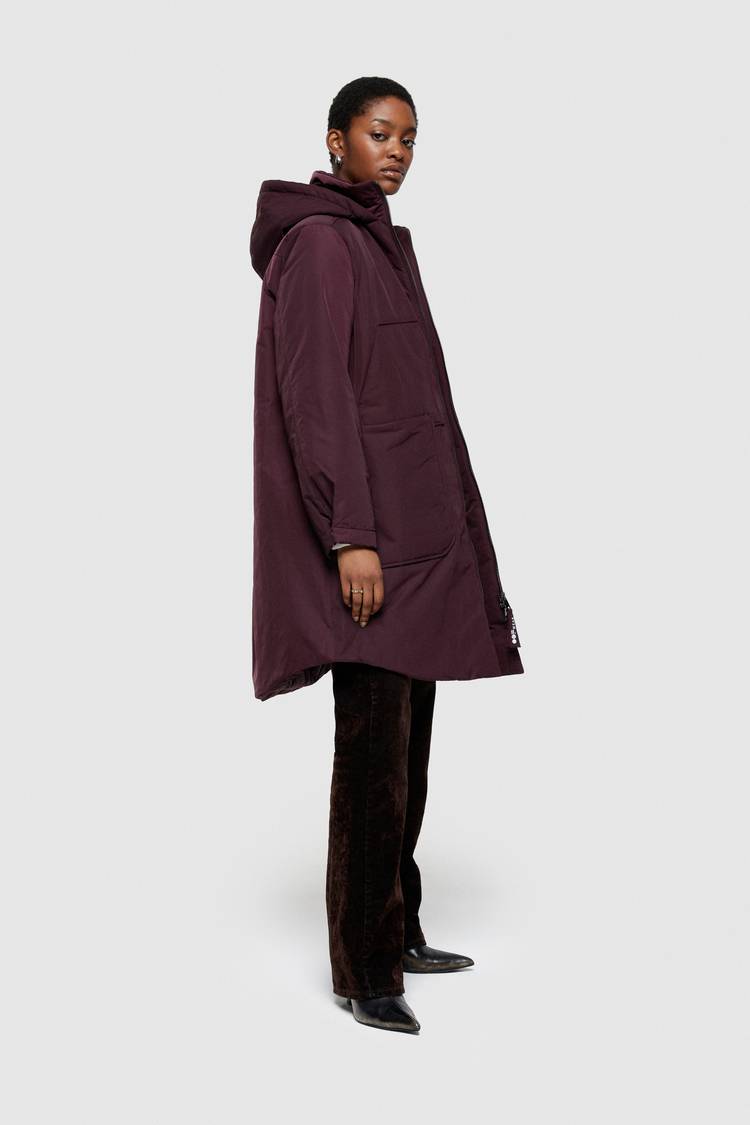 Oof Wear PARKA LUNGO 9094 IN NYLON MEMORY - PRUGNA Acquista Ora