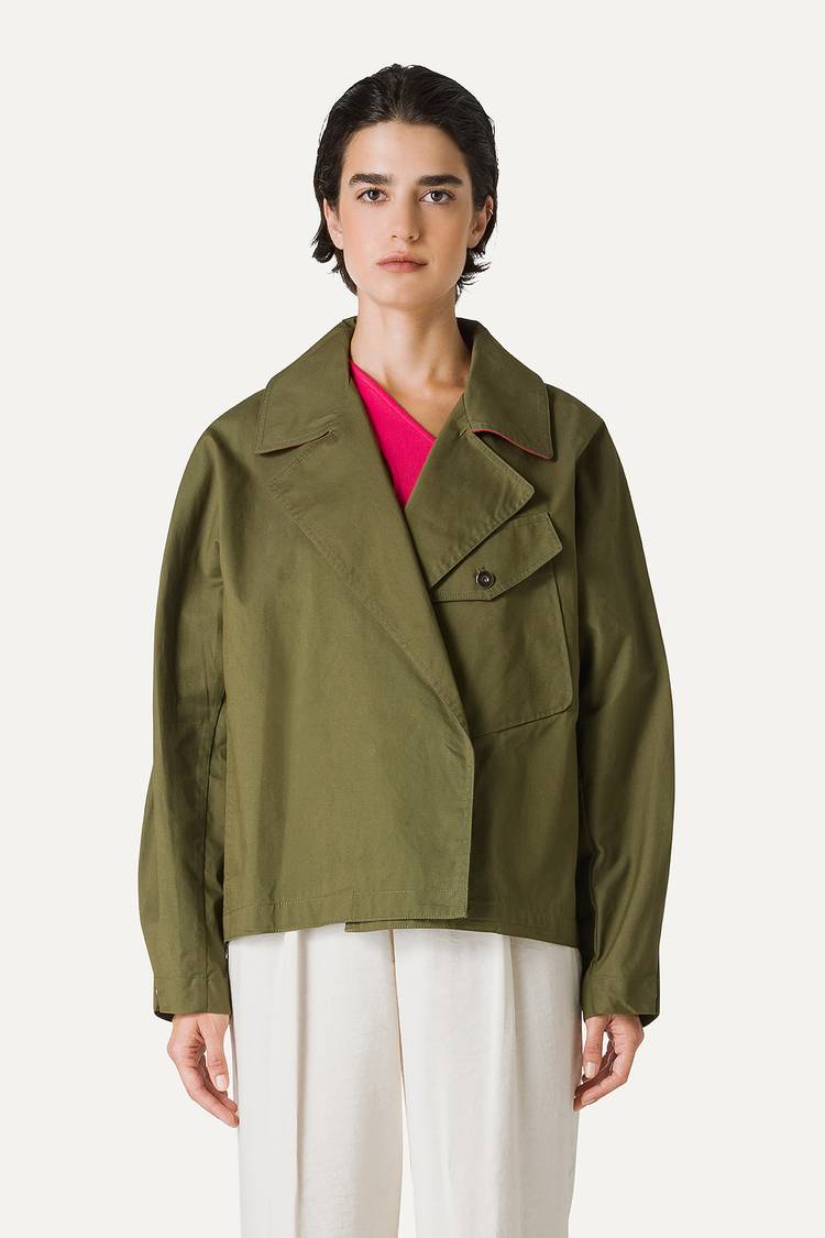 Oof Wear TRENCH CORTO IN GABARDINA DI COTONE LEGGERO 9202 - FORESTA Officina