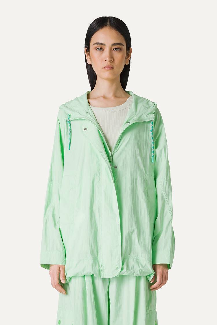 Oof Wear GIACCA CON CAPPUCCIO OVER IN NYLON 9206 - MENTA Negozi Online