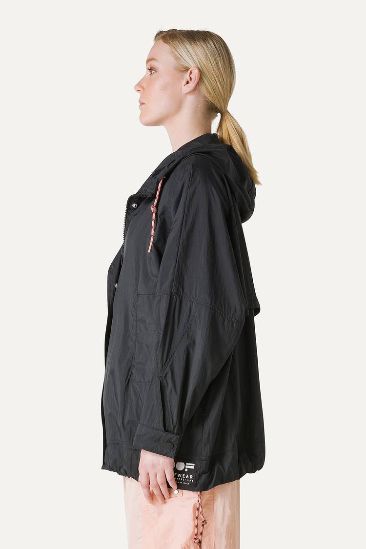 Oof Wear GIACCA CON CAPPUCCIO OVER IN NYLON 9206 - NERO Acquista Ora