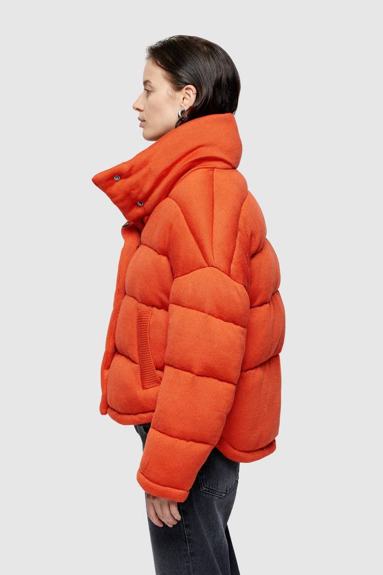 Oof Wear GIACCA CORTA 9270 IN TESSUTO MAGLIA IMBOTTITO - ARANCIO Consegna Veloce