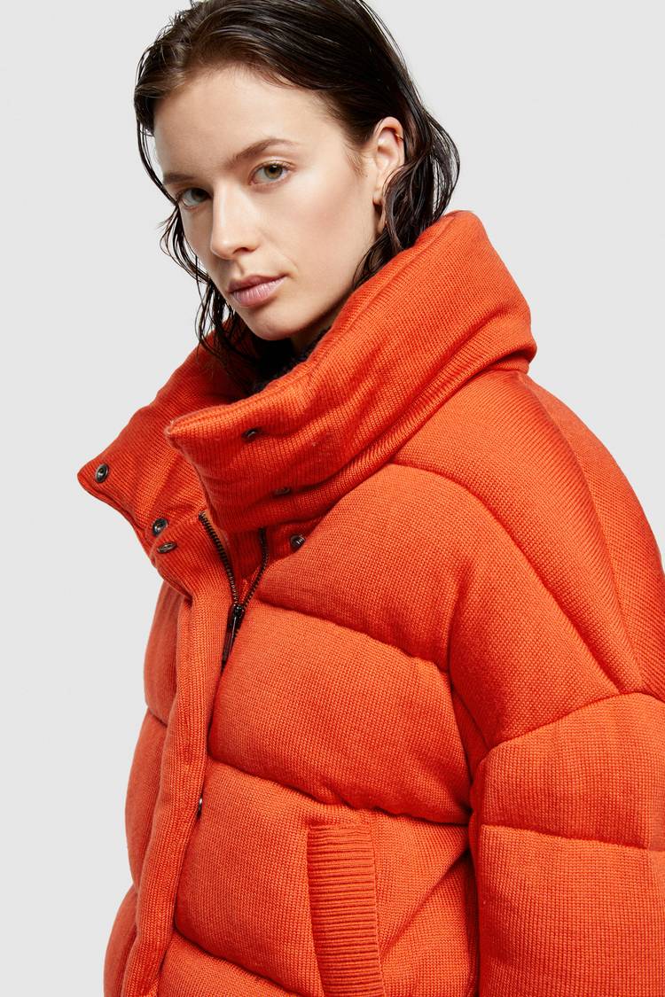 Oof Wear GIACCA CORTA 9270 IN TESSUTO MAGLIA IMBOTTITO - ARANCIO Consegna Veloce